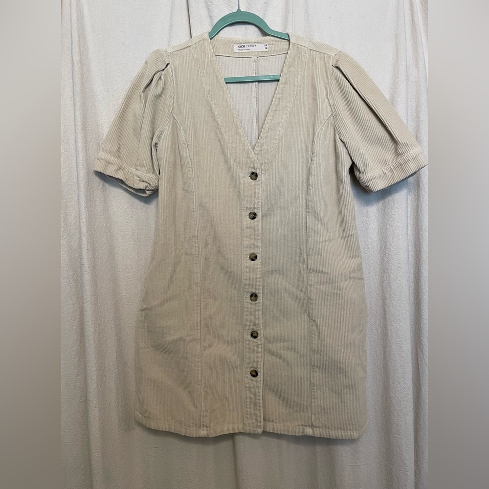 ASOS Denim Beige Corduroy Dress